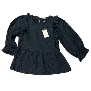 Universal Thread Women's Puff Sleeve Embroidered Ruffle Top - Size Small - NWT